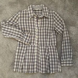Anthropologie 11.1.Tylho Gingham Peplum Blouse
